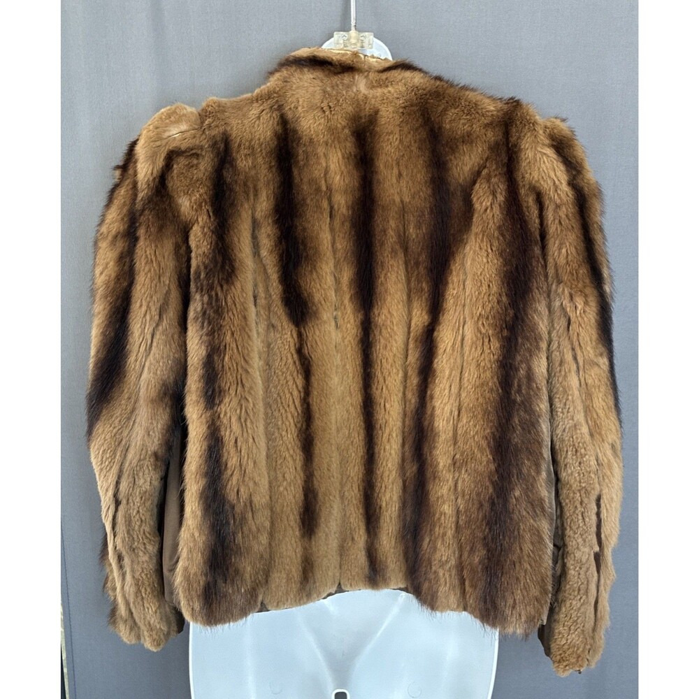 Vtg Maas Brothers Florida Brown Fur Cropped Coat Stole Small Mob Wife FLAWS READ - Picture 4 of 16